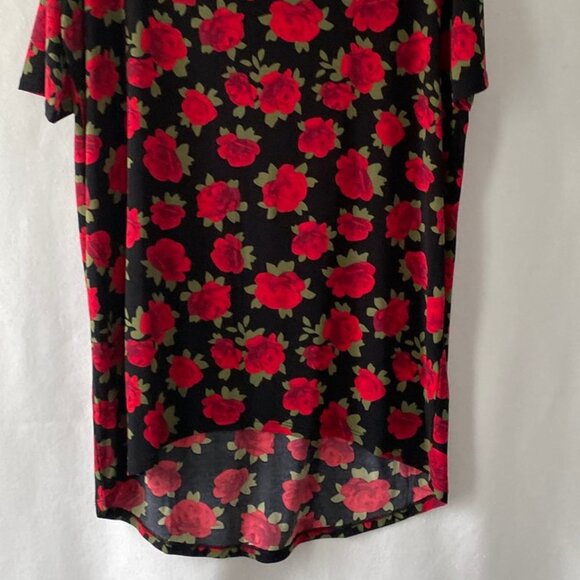LuLa Roe XXS Simple Comfortable Red Rose Tunic - Picture 2 of 15